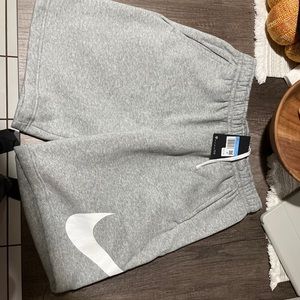 Nike Mens Size M Gray Fleece Swoosh Shorts Brand New W/ Tags